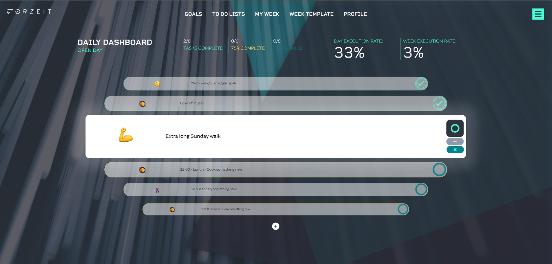 Daily Dashboard Weekly planner