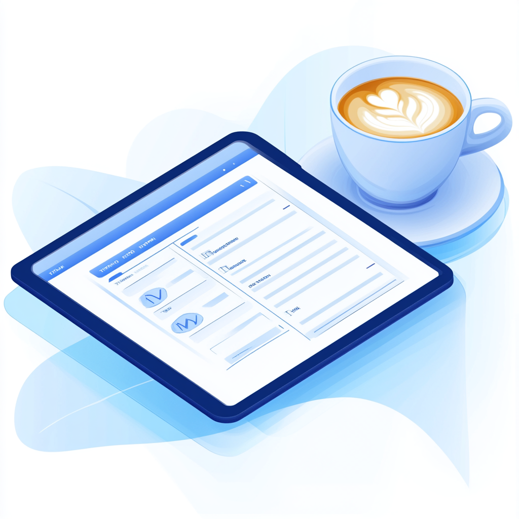 A productivity planner next to a cup of copy